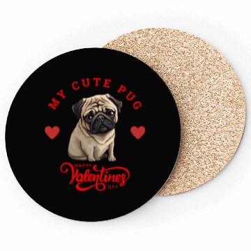 Discover My Cute Pug Coasters