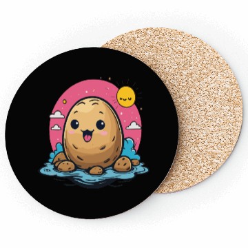 Discover Kawaii Potato go to swimming Coasters