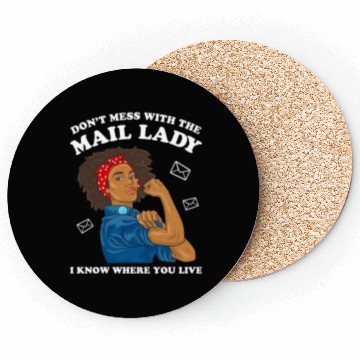 Discover African American Postal Worker Mail Lady Funny Coasters