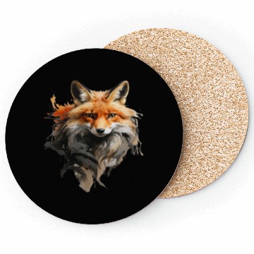 Discover Red Fox in Watercolor Description Coasters