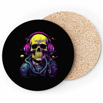 Discover Skull DJ Astronaut Space Sci-Fi Planet Galaxy Coasters