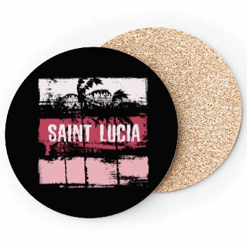 Discover Saint Lucia Vacation Souvenir Abstract Artistic Coasters