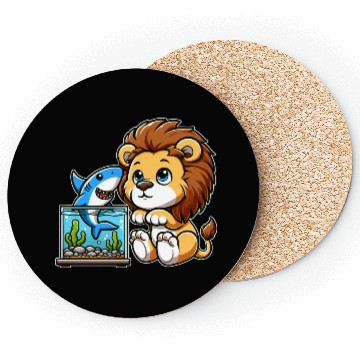 Discover Lion in Aquarium: Fish & Shark Coasters