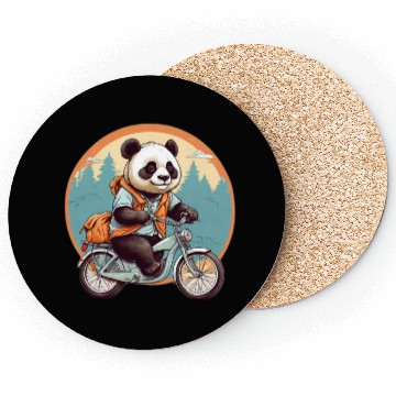 Discover Panda Riding Bicycle Coasters
