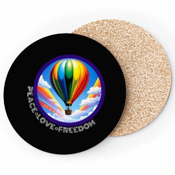 Discover Peace Love Freedom Ballon Coasters