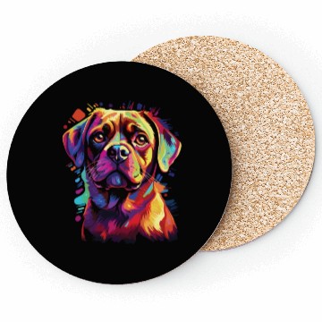 Discover Watercolor Colorful Puggle Coasters