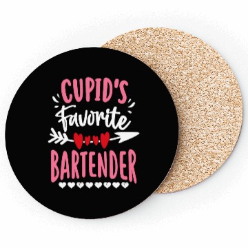 Discover Cupid's Favorite Bartender Valentines Day Matching Coasters