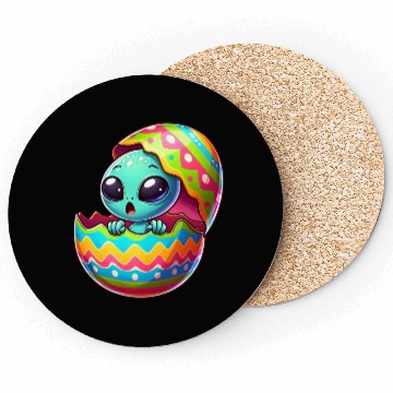 Discover Colorful Alien Easter Egg Hatch Design Coasters