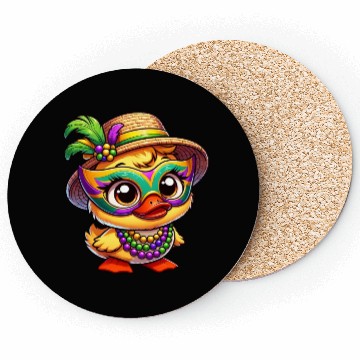Discover Mardi Gras Comic Duck Coasters