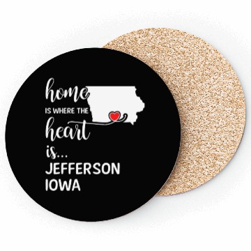 Discover Jefferson County Iowa Is Where My Heart Is Gift Coasters