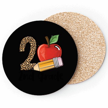 Discover 2Nd Grade Leopard Print Back To School Teacher Stu Coasters