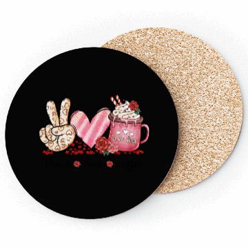 Discover Peace Love Coffee Coasters