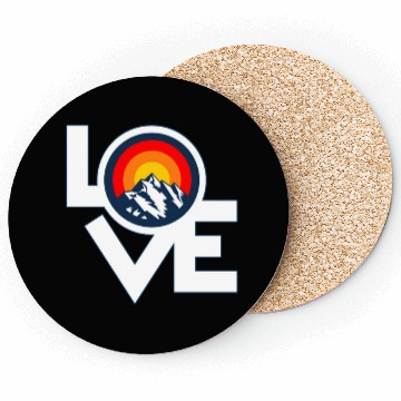 Discover I Love Mountains Retro Sunset Design. Coasters