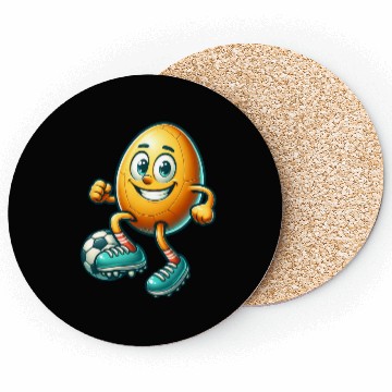 Discover Easter egg football design, footballer Easter Coasters