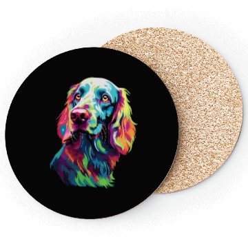 Discover Watercolor Colorful English Setter Coasters