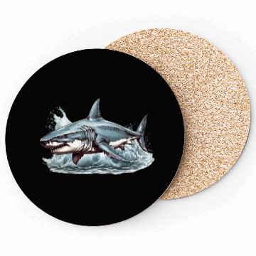 Discover Angry great white shark Coasters