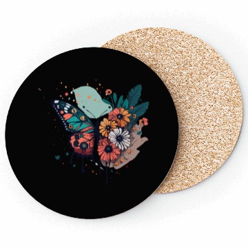 Discover Metamorphora Butterfly Nature Flowers Branches Coasters