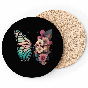 Discover Metamorphora Butterfly Nature Flowers Branches Coasters