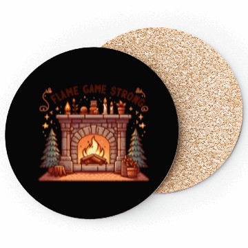 Discover Fireplace: Flame Game Strong Coasters