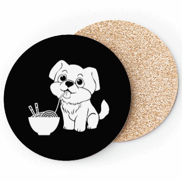 Discover Cute Dog Eating Ramen Coasters