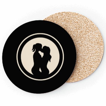 Discover Silhouette of Lesbian Couple Coasters