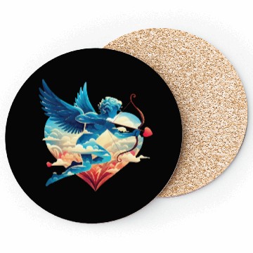 Discover Valentine's Day - Cupid with a bow, heart, love Coasters