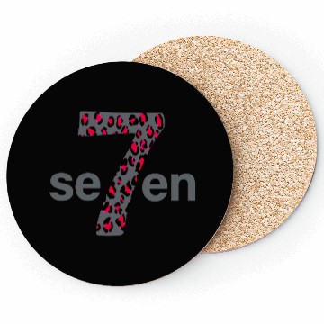 Discover 7 in red animal print Coasters