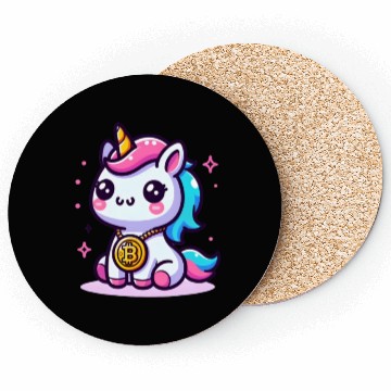 Discover Crypto Cutie: Magical Unicorn with Bitcoin Coasters