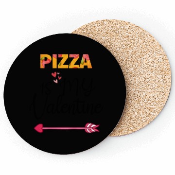 Discover PIZZA is my valentine - Arrow Pointing Right Coasters