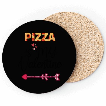Discover PIZZA is my valentine - Arrow Pointing Right Coasters
