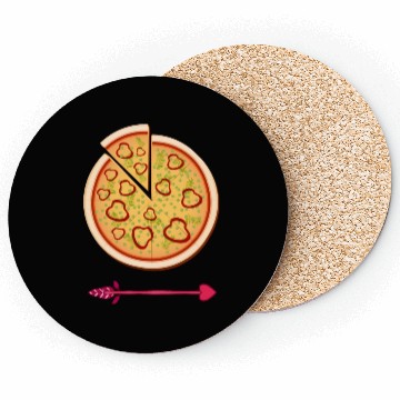 Discover PIZZA is my valentine - Arrow Pointing Left Coasters