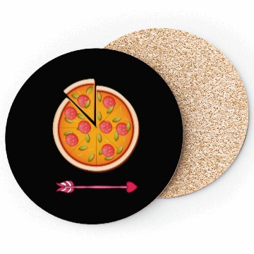 Discover PIZZA is my valentine - Arrow Pointing Left Coasters