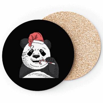 Discover Panda Candy Cane Pastry Maker Gift Coasters