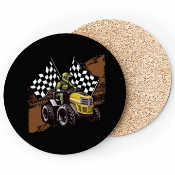 Discover Backyard Garden Lawn Mower Racing Coasters