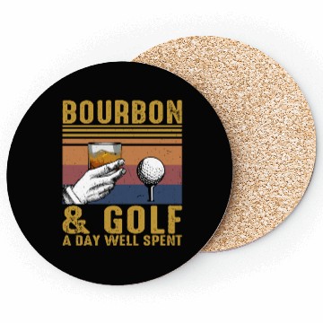 Discover Bourbon Golf Funny Golfer Bourbon Lover Coasters