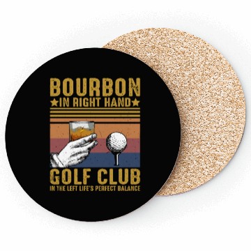Discover Bourbon Golf Funny Golfer Bourbon Lover Coasters