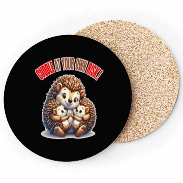 Discover Hedgehog Family Hug, Cuddle Caution Cute Coasters