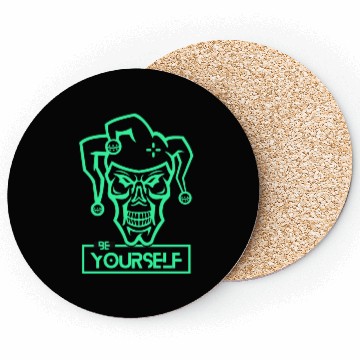 Discover Be Yourself Crazy Joker neon Style Design Coasters