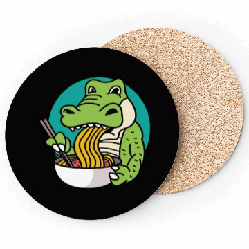 Discover Trex Eating Ramen Food Lover Gift Coasters