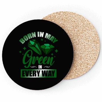 Discover Born In May Green Emerald Birthstone Gemstone Coasters