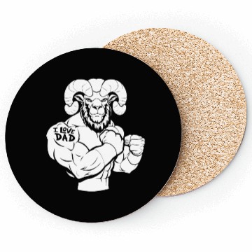 Discover Sheep Biceps Tattoo I Love Dad Coasters