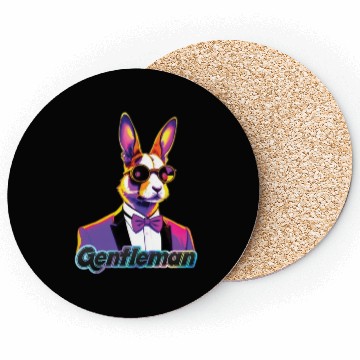 Discover Pop Art Playboy Rabbit Gentleman Cyberpunk Bunny Coasters
