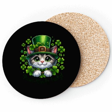Discover Paws itively Lucky Festive Cat with St Patrick s Coasters