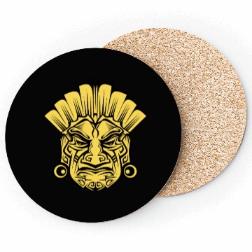Discover Amerindian-Inspired Face Fusion Mythical Ink Coasters