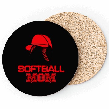 Discover Red Ball Softball Mom Passion Is Gift Coasters