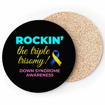 Discover Down Syndrome Awareness Triple Trisomy Rock Coasters