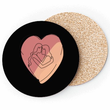 Discover Lesbian Couple in Heart Coasters