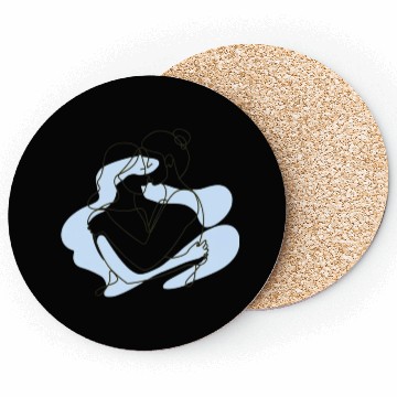 Discover Abstract Line Art Lesbian Couple Coasters