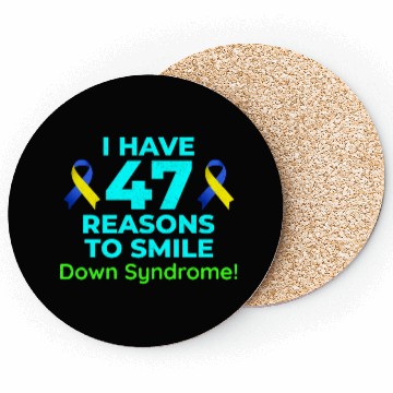 Discover Down Syndrome Awareness 47 Reasons to Smile Coasters