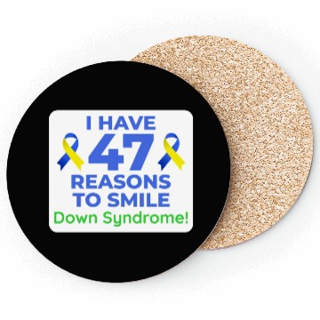 Discover Down Syndrome Awareness 47 Reasons to Smile Coasters